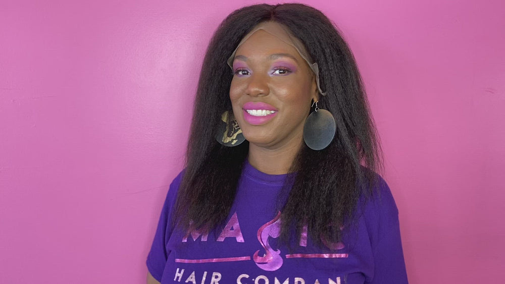 
                
                    Load and play video in Gallery viewer, 14&amp;quot;, kinky straight, front lace wig
                
            
