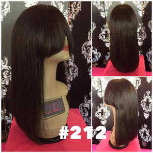16", Silky Straight, Bangs