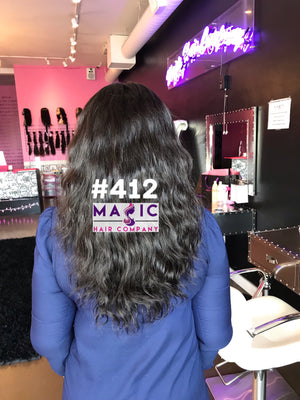 16", wavy, Front lace wig
