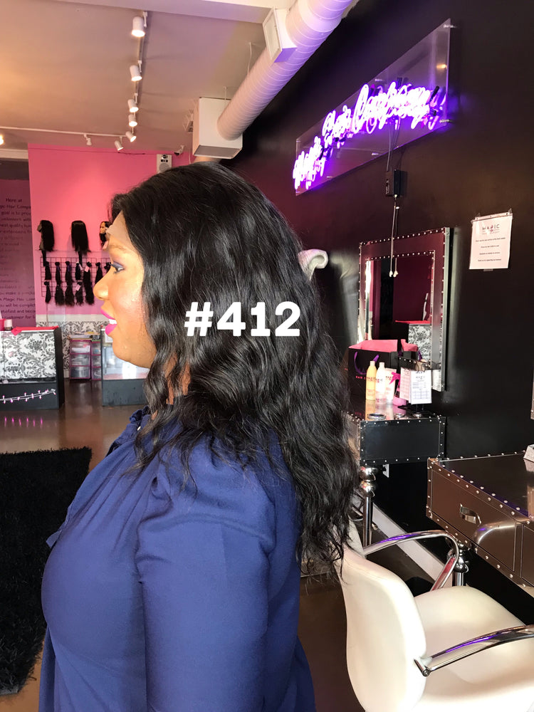 16", wavy, Front lace wig