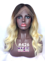16", silky Straight Blonde ombre, Front Lace