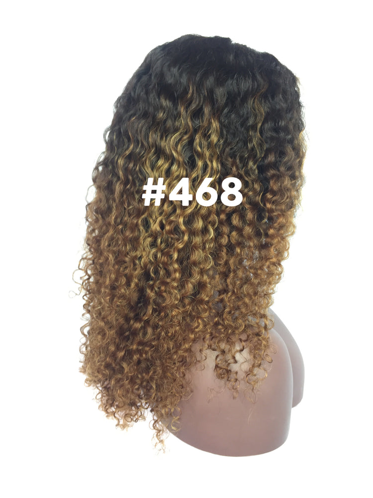 16", Kinky Curly , front lace,Ombre