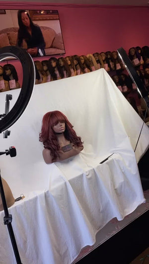 
                
                    Load and play video in Gallery viewer, Kinky Straight, 18&amp;quot;, front lace, Red
                
            