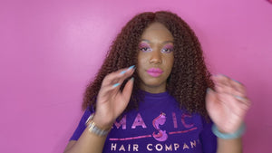 
                
                    Load and play video in Gallery viewer, 18 kinky curly front lace #4 curly glueless wig human hair
                
            
