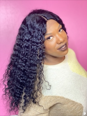 22", Deep Body Wave, Jet Black Color, Full Lace
