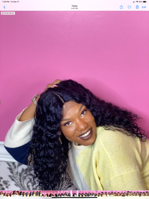 22", Deep Body Wave, Jet Black Color, Full Lace