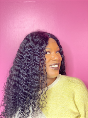 22", Deep Body Wave, Jet Black Color, Full Lace