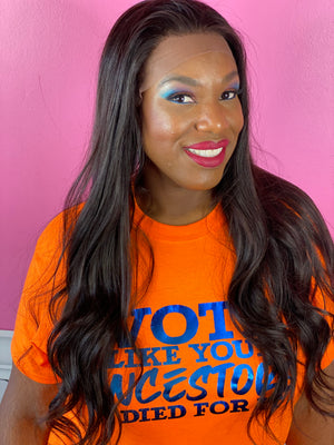 Straight, 24", front lace, Natural color wig
