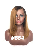 Straight, 16", front lace, Ombre wig