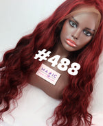 Straight ,22", Front lace, red wig