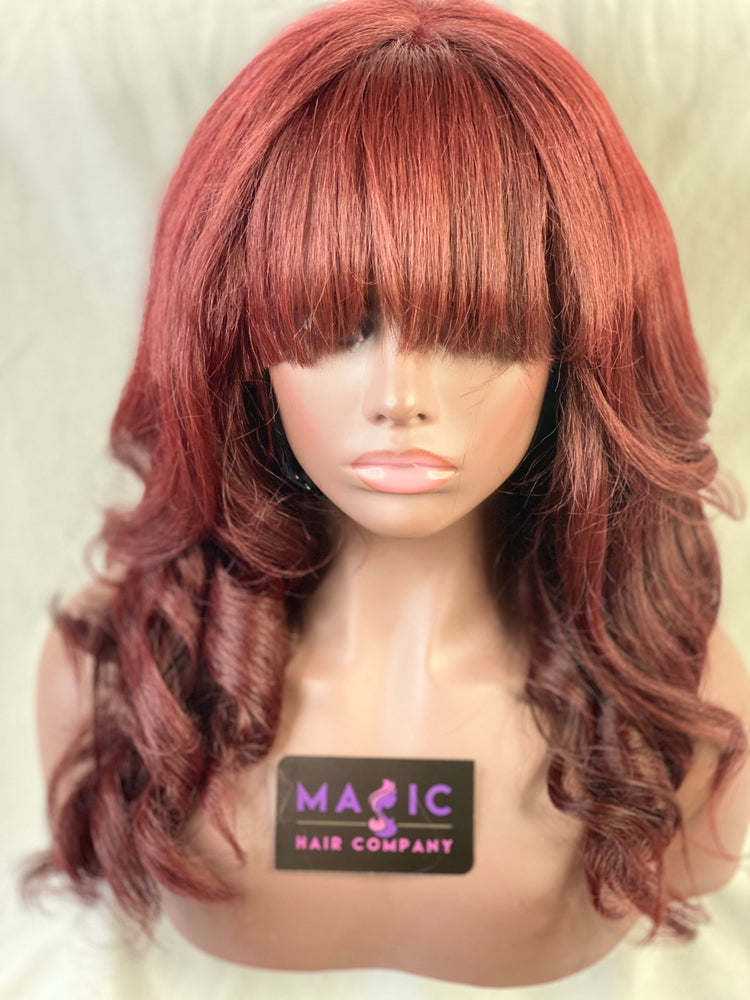 Kinky Straight, 18", front lace, Red