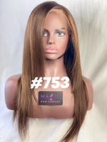 Straight 18", front lace, Custom brown