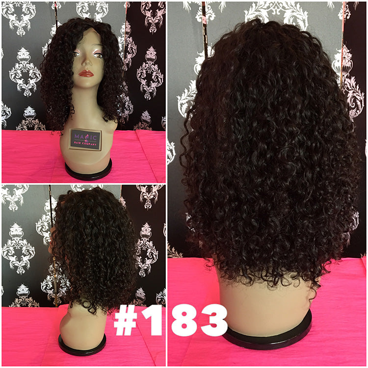 14 curly front lace glueless wig 1b swiss lace