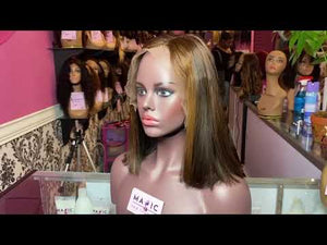
                
                    Load and play video in Gallery viewer, 12&amp;quot;, front lace, Custom colored BOB
                
            