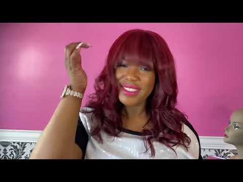 
                
                    Load and play video in Gallery viewer, Kinky Straight, 18&amp;quot;, front lace, Red
                
            