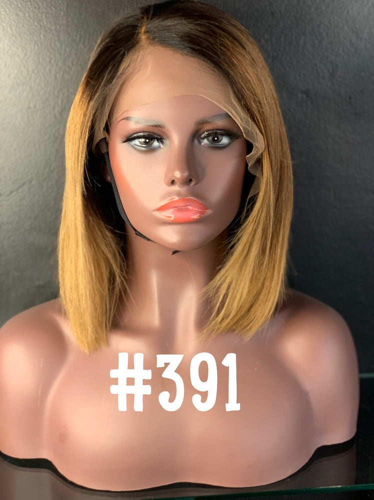10"Straight,Front lace,Dirty Blonde/Dark root wig
