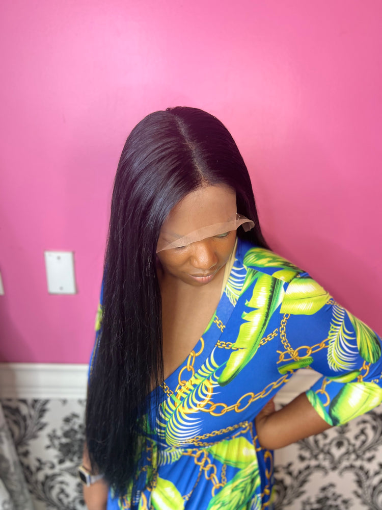 22" Straight jet black 