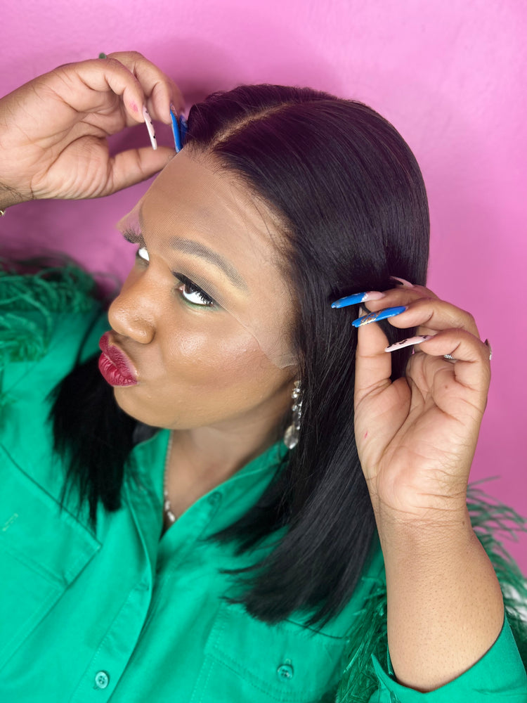 Yaki Straight 14”front lace, Natural wig