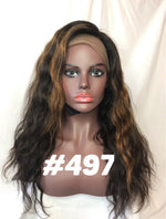 20", Wavy, # 4 W/ Blonde Highlights, Front Lace Wig