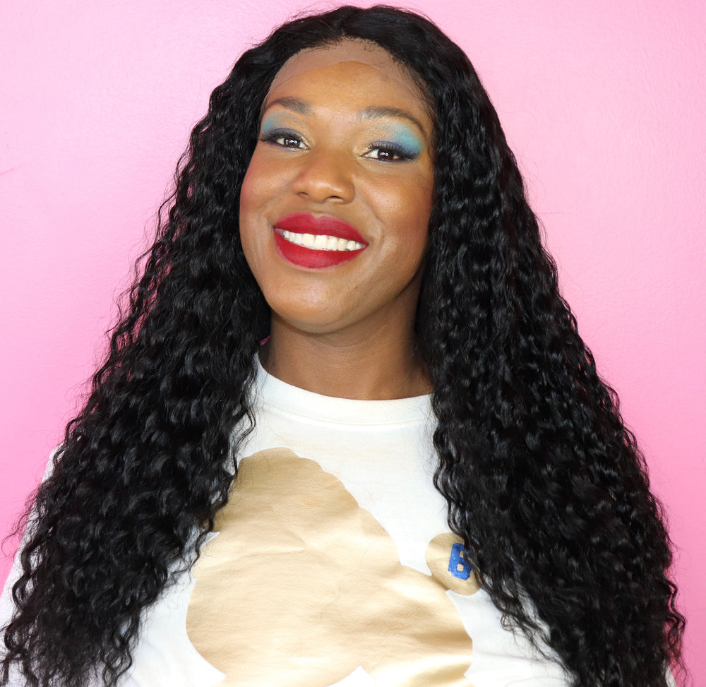 22", Deep Body Wave, Jet Black Color, Full Lace