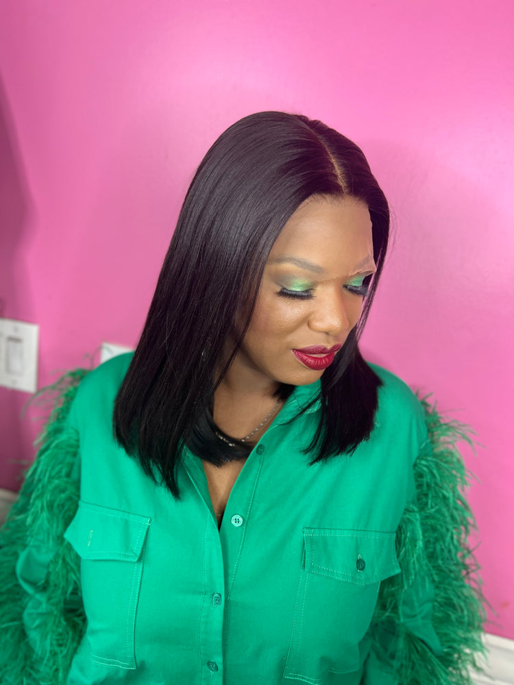 Yaki Straight 14”front lace, Natural wig