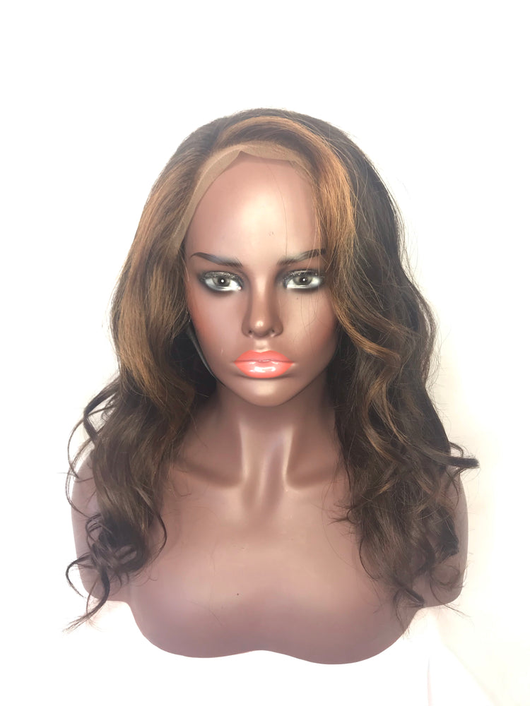 Straight 14", front lace, Custom Ombre