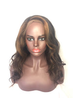 Straight 14", front lace, Custom Ombre