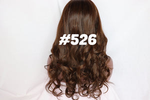 Straight, 14", front lace, #4 brown