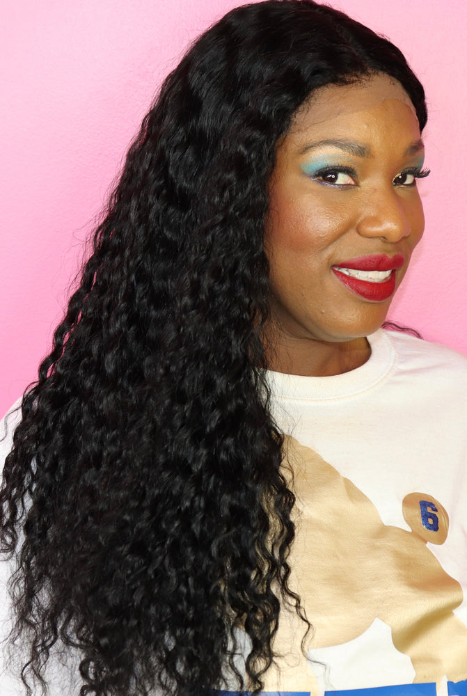 22", Deep Body Wave, Jet Black Color, Full Lace