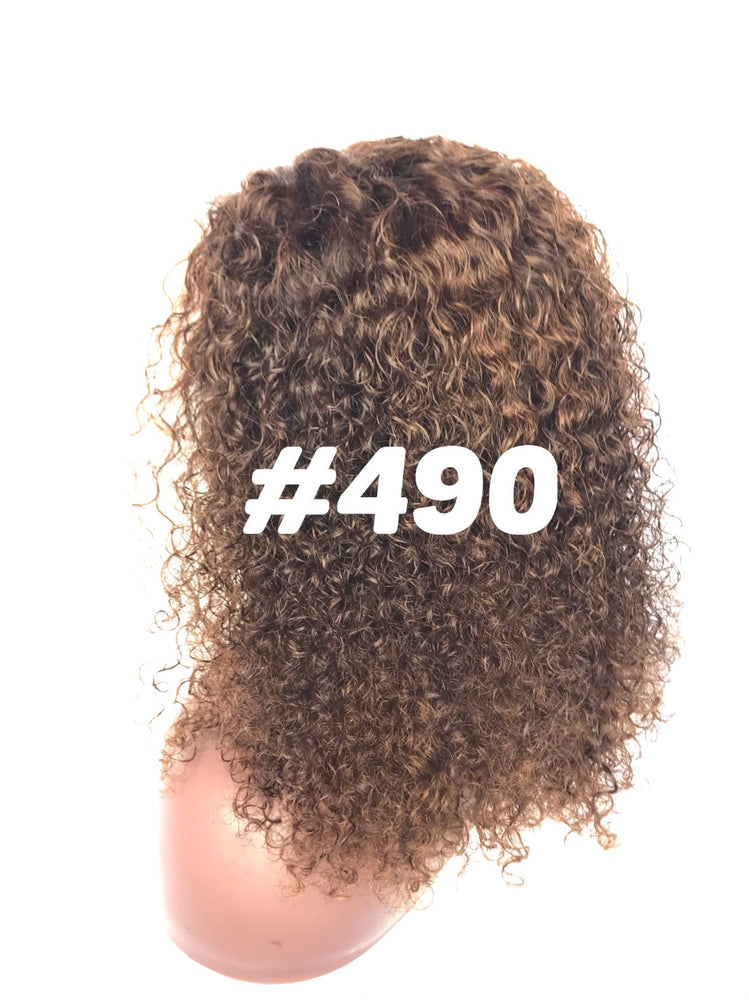 14", Curly, Front Lace, Custom Color wig