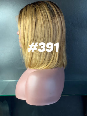 10"Straight,Front lace,Dirty Blonde/Dark root wig