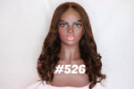 Straight, 14", front lace, #4 brown