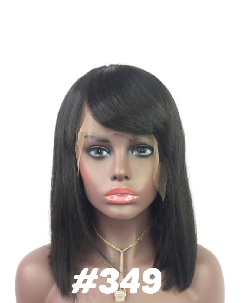 12", Silky Straight, Bangs, Front Lace