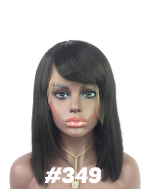 12", Silky Straight, Bangs, Front Lace