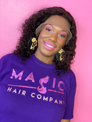 12", Curly, Front Lace Wig