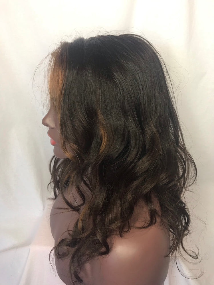 Straight 14", front lace, Custom Ombre