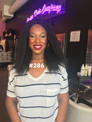 14", kinky straight, front lace wig