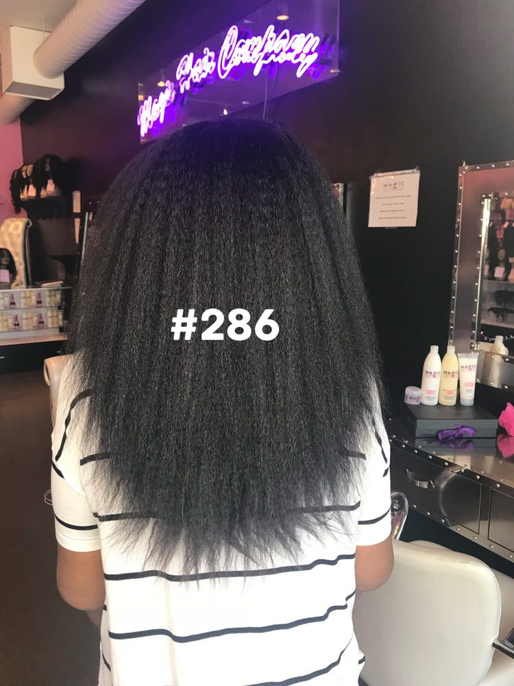 14", kinky straight, front lace wig