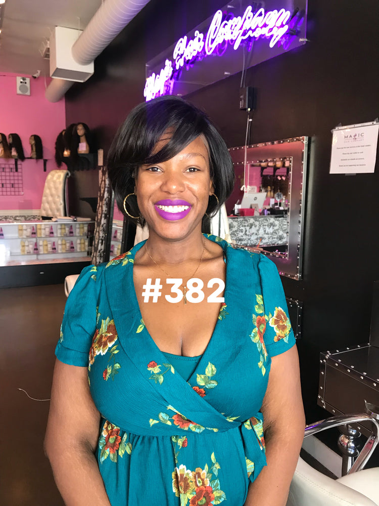 8, Silky Straight, Side Bang, Front Lace wig
