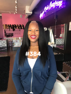 18", Kinky Straight, U-Part Wig