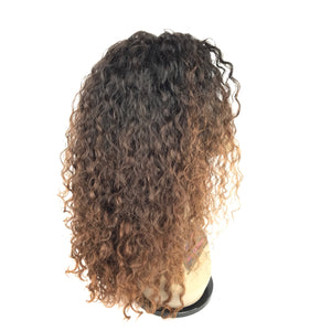 18", Front Lace, Deep Body Wave, Light Brown Ombre Highlight