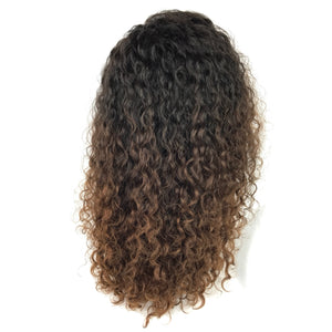 18", Front Lace, Deep Body Wave, Light Brown Ombre Highlight
