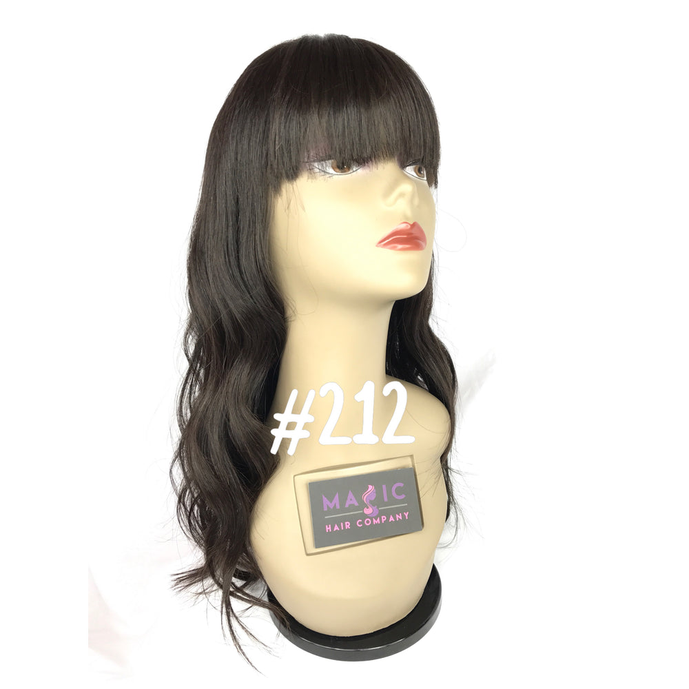 16", Silky Straight, Bangs