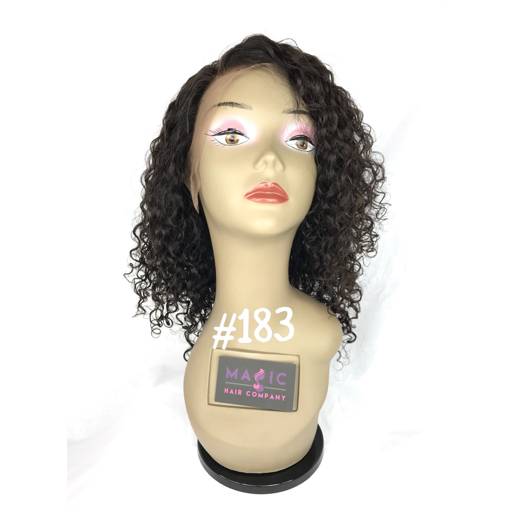 14 curly front lace glueless wig 1b swiss lace