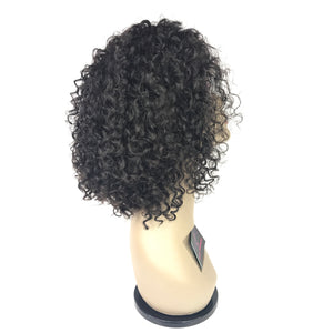 10 curly front lace human hair 1b natural glueless wig