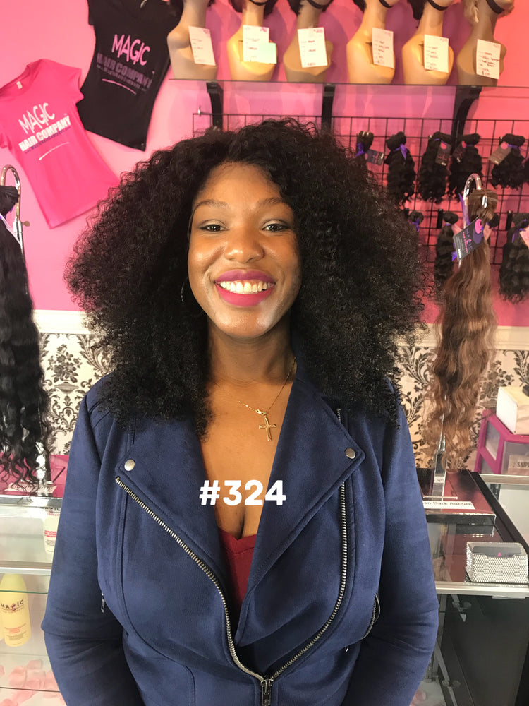 16", Kinky Curly, Front Lace wig