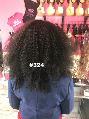 16", Kinky Curly, Front Lace wig