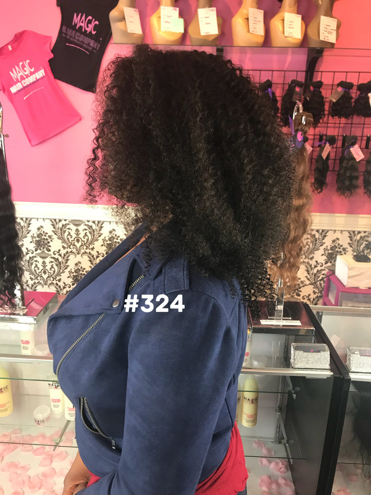 16", Kinky Curly, Front Lace wig