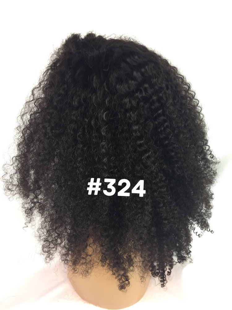 16", Kinky Curly, Front Lace wig