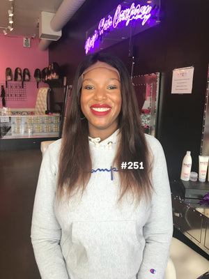 16", front lace, silky straight wig